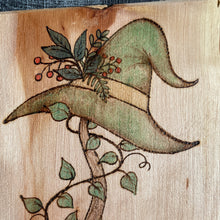Load image into Gallery viewer, Forest Witch Broomstick Pyrography Artwork | Woodburning Art