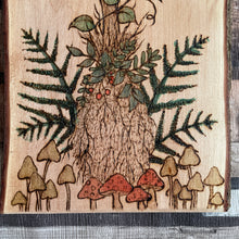 Load image into Gallery viewer, Forest Witch Broomstick Pyrography Artwork | Woodburning Art