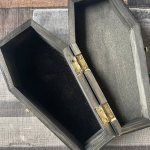 Wooden Coffin Box | So Long and Goodnight | inspired by the My Chemical Romance song Helena | Pyrography Art | Woodburning Gift
