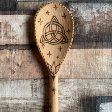Load image into Gallery viewer, Triquetra Wooden Spoon | Woodburning | Pyrography