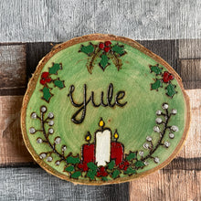 Load image into Gallery viewer, Yule Altar Decoration | Witch Sabbat | Pagan Celebration |Woodburning | Pyrography