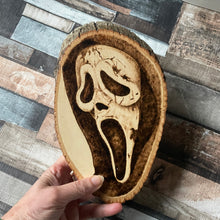 Load image into Gallery viewer, Ghostface Pyrography Art | Woodburning | Horror Character Home Decor | Halloween | Scream
