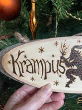 Load image into Gallery viewer, Krampusnacht Wooden Sign | Pyrography | Woodburning | Christmas Decor