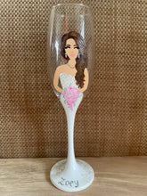 Load image into Gallery viewer, Bride and Groom Wedding Glasses | Handpainted Personalised Portrait Wine or Champagne Glasses