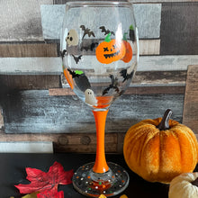 Load image into Gallery viewer, Halloween Handpainted Wine Glass