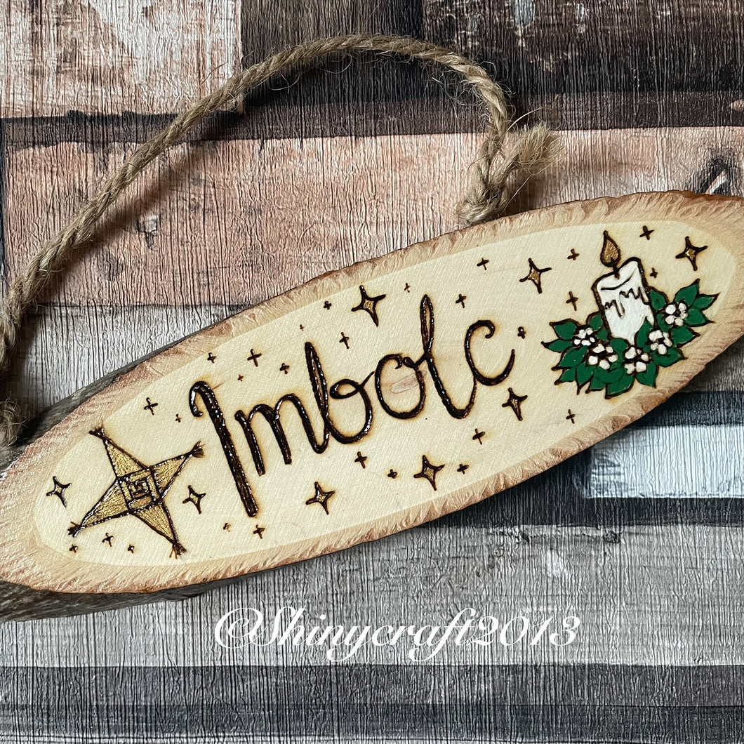 Imbolc Wooden Hanging Decorative Sign, Altar or Home Decoration