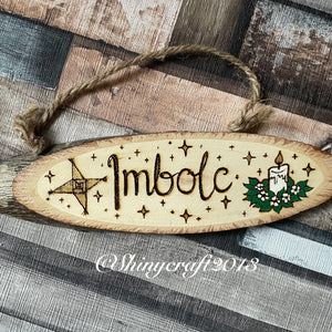 Imbolc Wooden Hanging Decorative Sign, Altar or Home Decoration