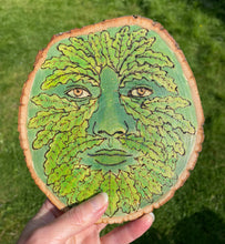 Load image into Gallery viewer, Green Man Oak King Pyrography Art