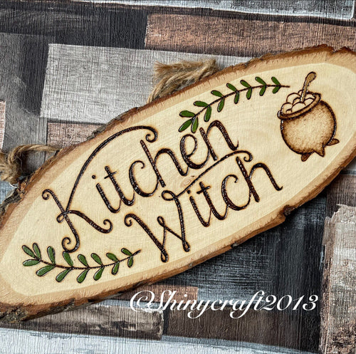 Kitchen Witch Wooden Sign