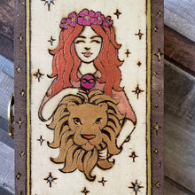 Load image into Gallery viewer, Strength Tarot Box - Pyrography - Woodburning