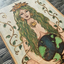 Load image into Gallery viewer, Gaia Mother Earth Orginal Pyrography Art - Woodburning