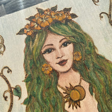 Load image into Gallery viewer, Gaia Mother Earth Orginal Pyrography Art - Woodburning