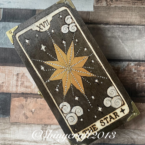 The Star Tarot Box, Woodburning Pyrography