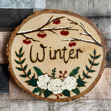 Load image into Gallery viewer, Four Seasons Wood Slice - Pyrography Home Decor - Woodburning Seasonal Art - Spring, Summer, Autumn, Winter or Full Set Available