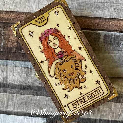 Strength Tarot Box - Pyrography - Woodburning