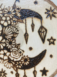 Crescent Moon Wood Art