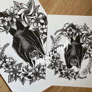 Bat Print of my Original Ink Drawing