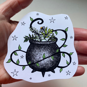 Cauldron Kitchen Witch Sticker