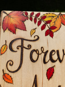 Forever Autumn Pyrography Wall Art - Woodburning