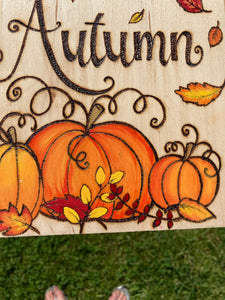 Forever Autumn Pyrography Wall Art - Woodburning