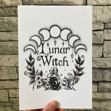 Load image into Gallery viewer, Lunar Witch Art Print or my Original Pen and Ink artwork