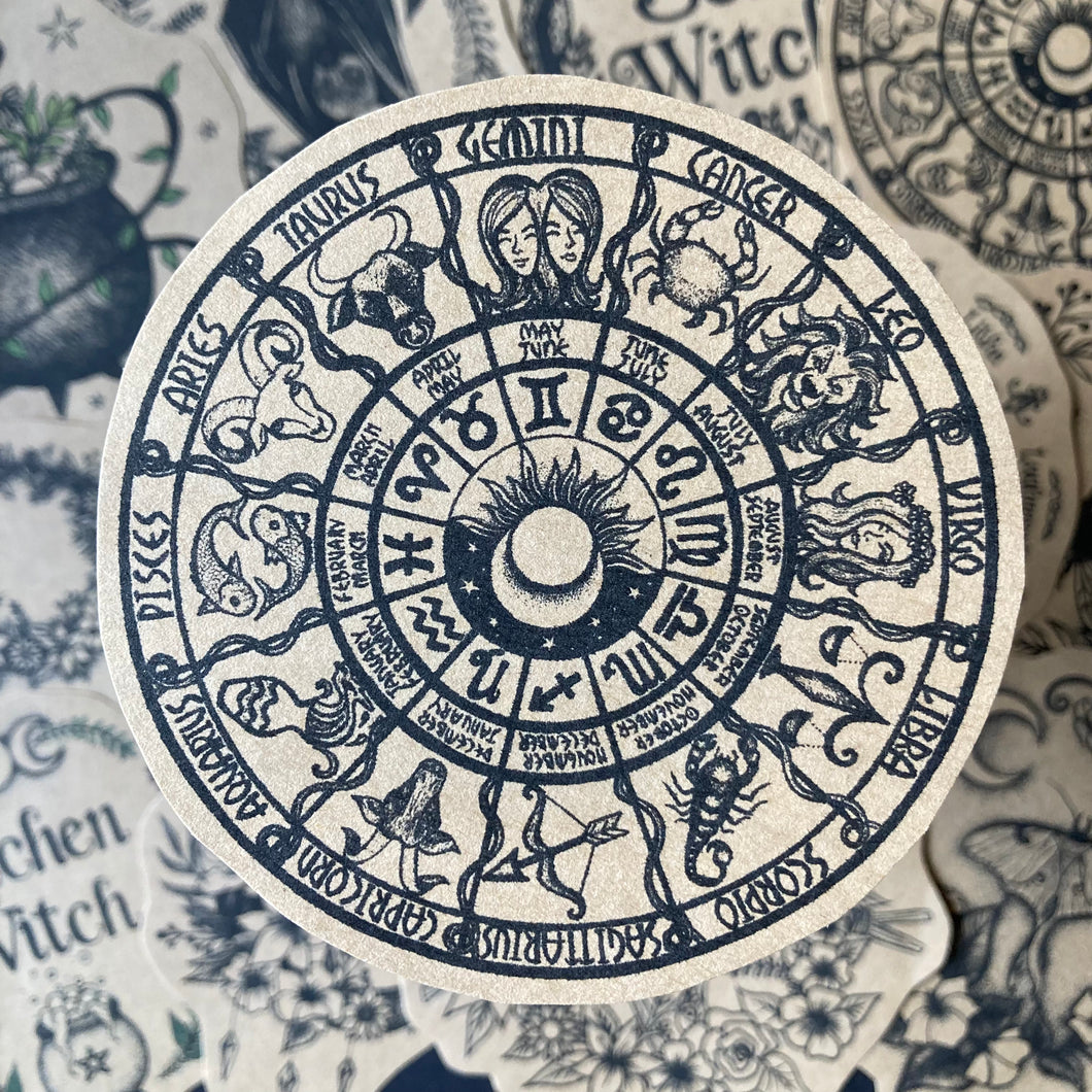 Zodiac Astrology Wheel Sticker