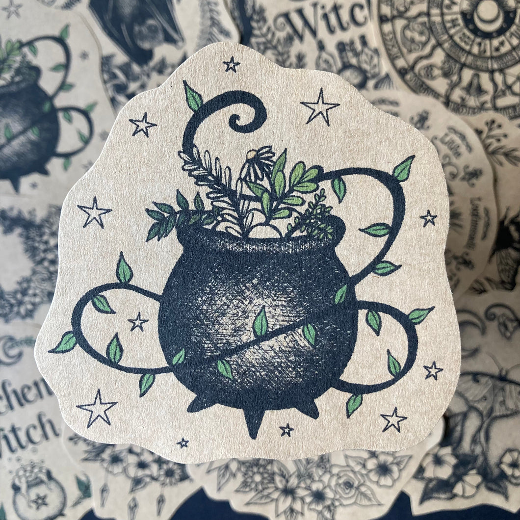 Cauldron Kitchen Witch Sticker