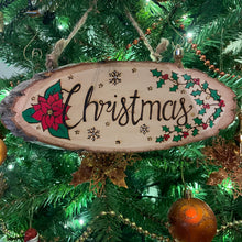 Load image into Gallery viewer, Christmas Wooden Sign - Pyrography - Woodburning